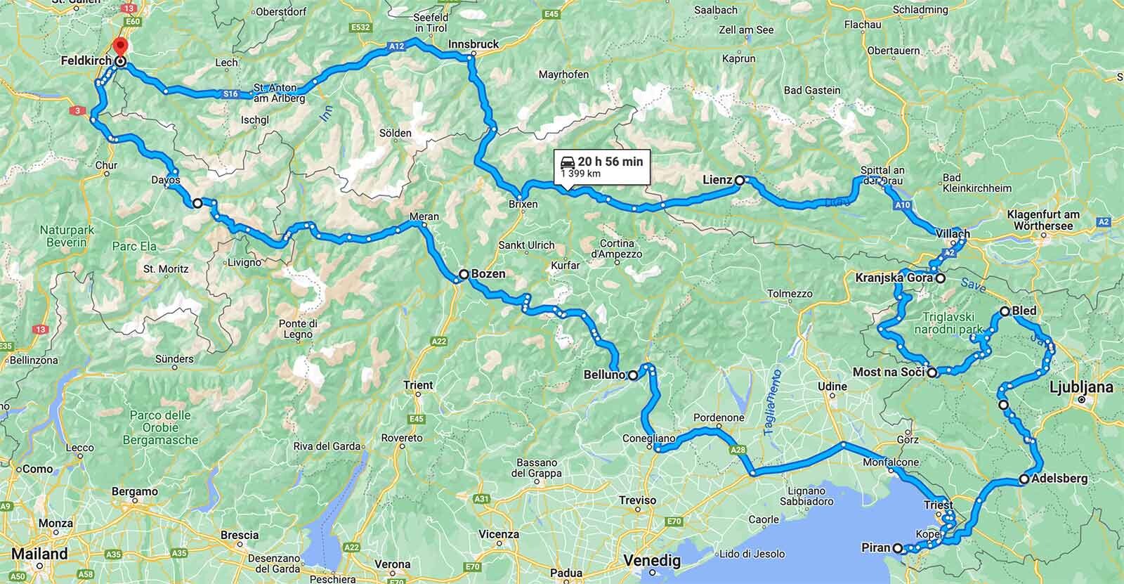 motorradtour slowenien, routenplaner