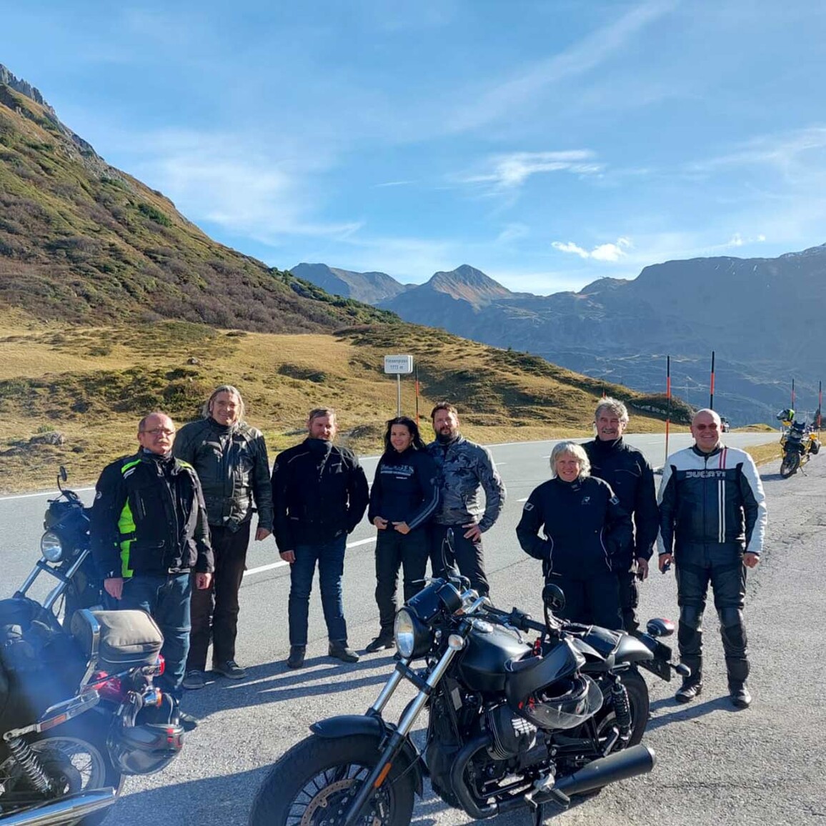 clubausfahrt flexenpass, guzzisti montfort